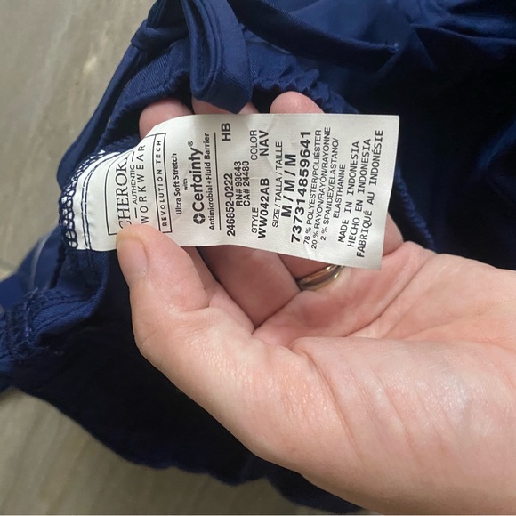 Cherokee NWT Navy scrub pants ultra soft with certainty antimicrobial - Picture 2 of 5